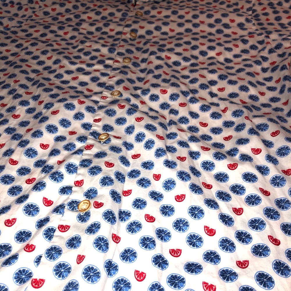Fahrenheit All Over Citrus Polka Dot LS Button Up - Picture 3 of 6